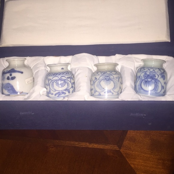 Antique Ching (Qing) Dynasty blue porcelain set - Picture 1 of 7